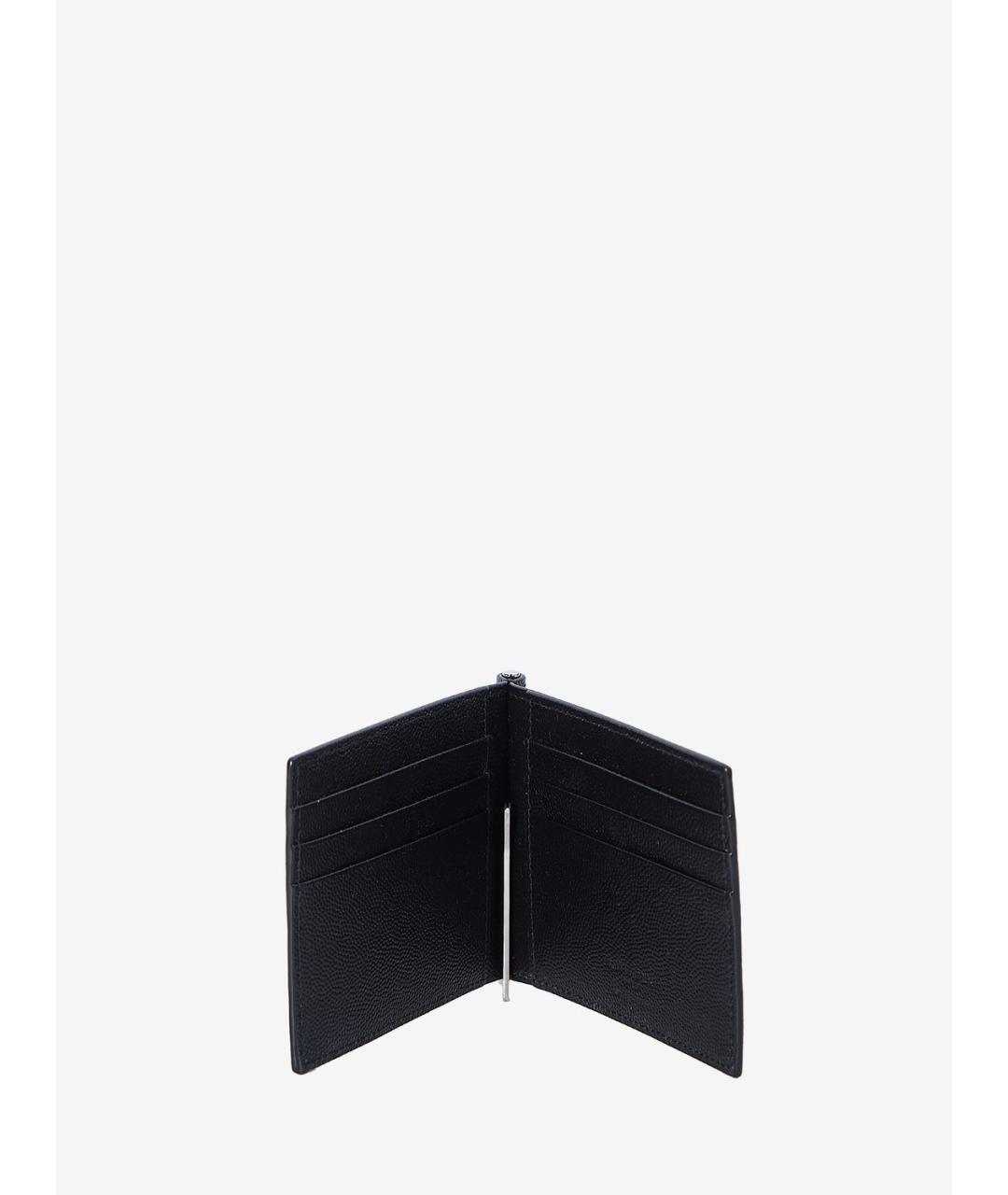 SAINT LAURENT Черный кожаный кардхолдер, фото 5