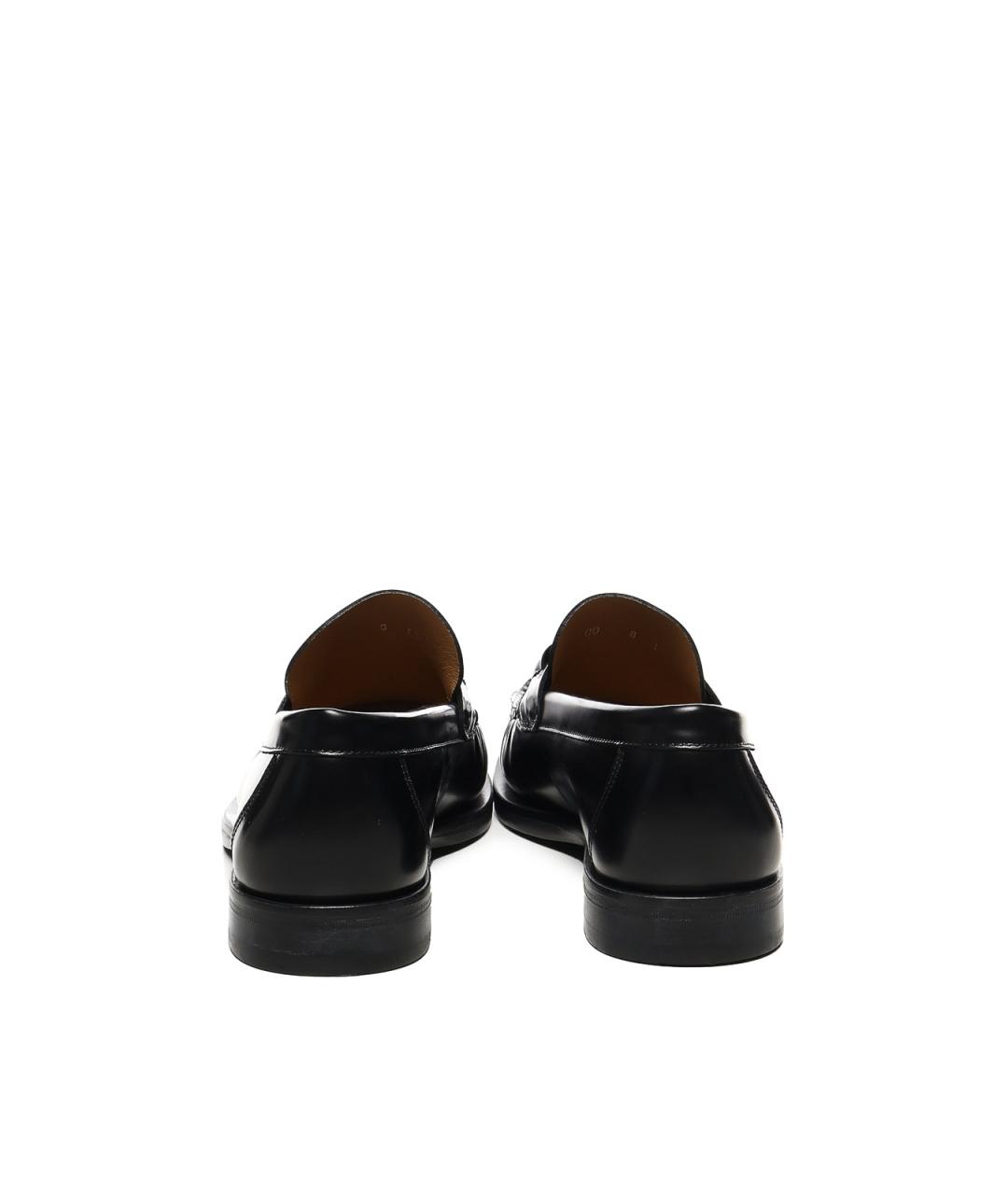 FERRAGAMO Черные кожаные лоферы, фото 3