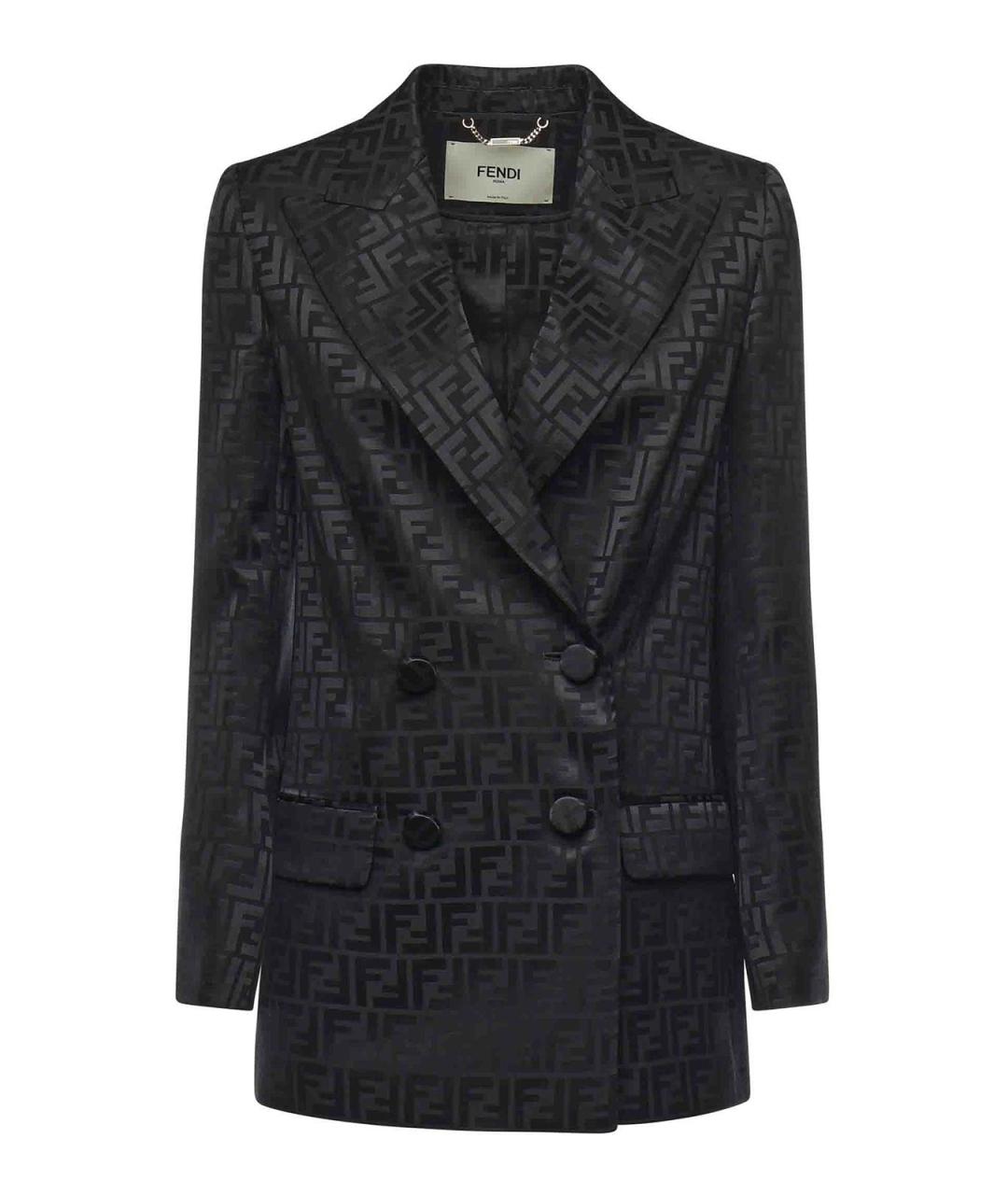 FENDI Черный шелковый жакет/пиджак, фото 1