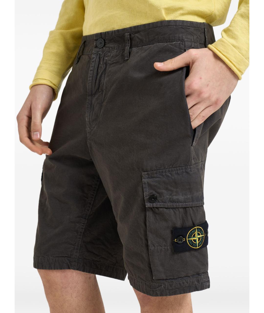 STONE ISLAND Синие хлопковые шорты, фото 2