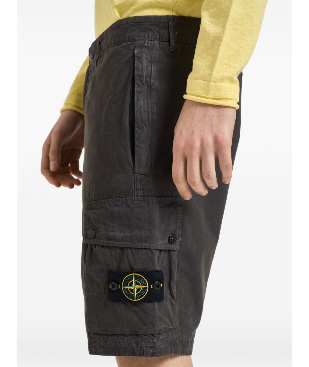 STONE ISLAND Синие хлопковые шорты, фото 3