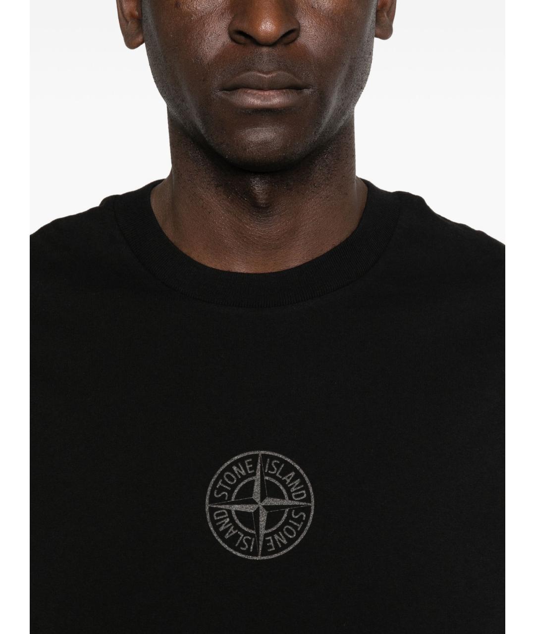 STONE ISLAND Синяя хлопковая футболка, фото 3