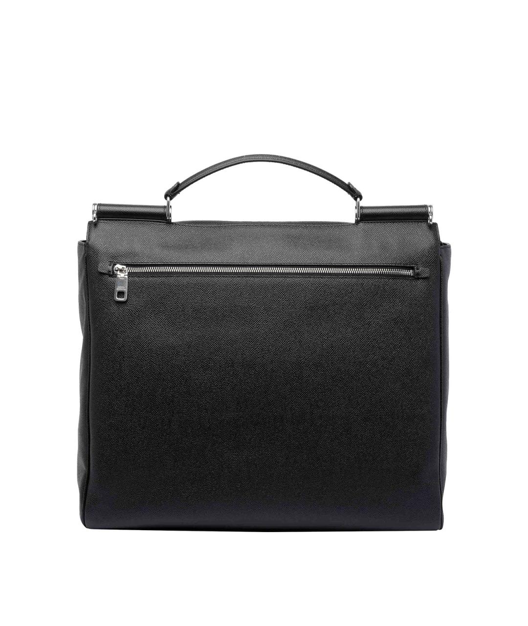 DOLCE&GABBANA Черный кожаный портфель, фото 3