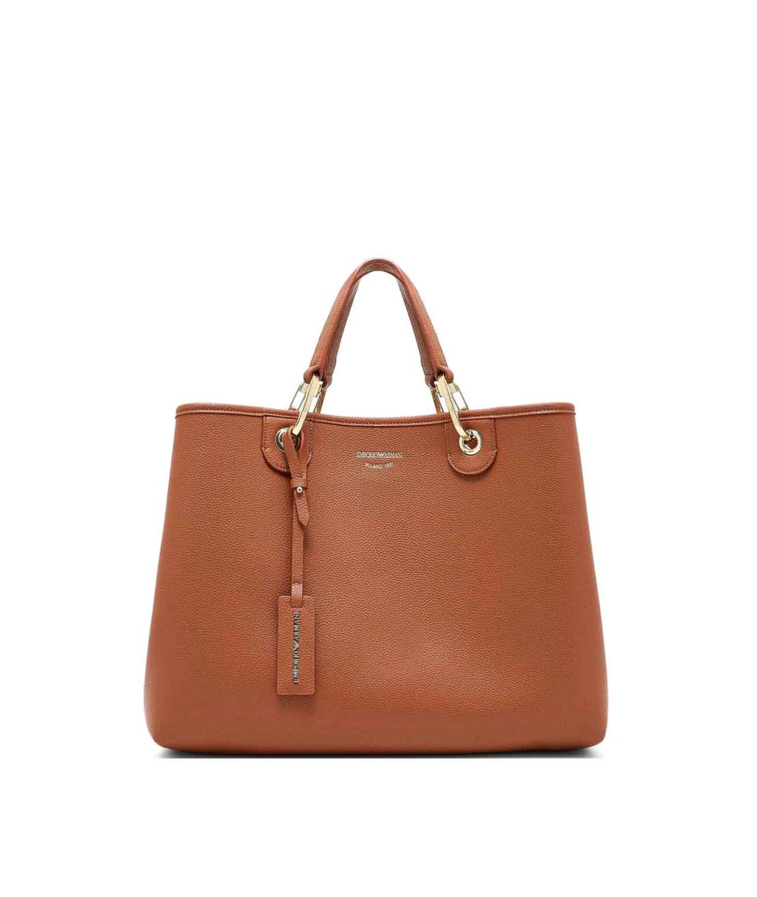 EMPORIO ARMANI Коричневая кожаная сумка через плечо, фото 1