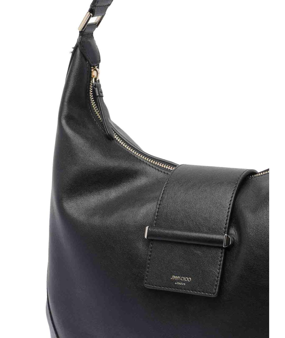 JIMMY CHOO Черная кожаная сумка через плечо, фото 4