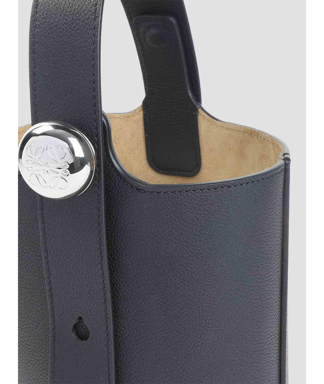LOEWE Черная кожаная сумка тоут, фото 2