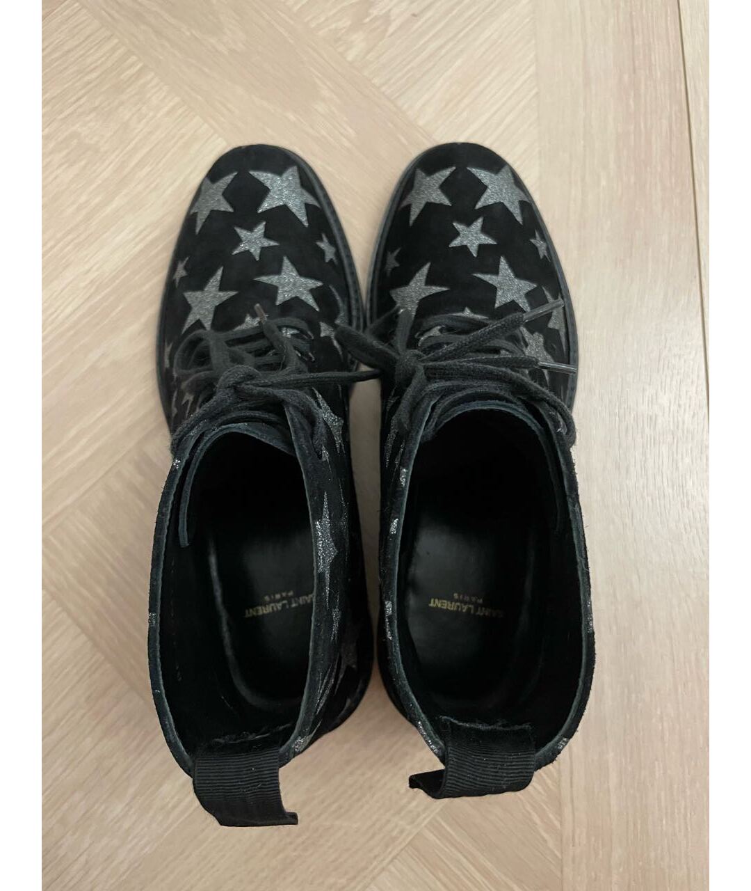 SAINT LAURENT Черные замшевые ботинки, фото 3