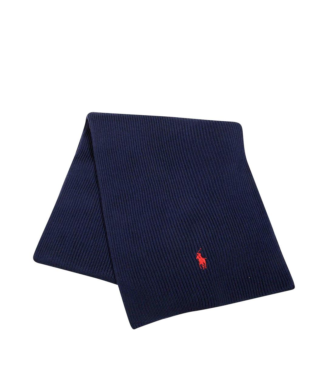 POLO RALPH LAUREN Синий хлопковый шарф, фото 2