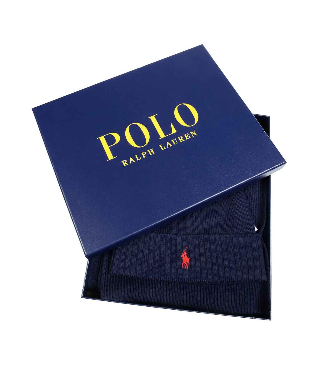 POLO RALPH LAUREN Синий хлопковый шарф, фото 3