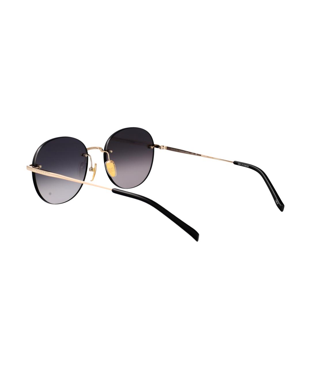 GUCCI Золотые металлические солнцезащитные очки, фото 4