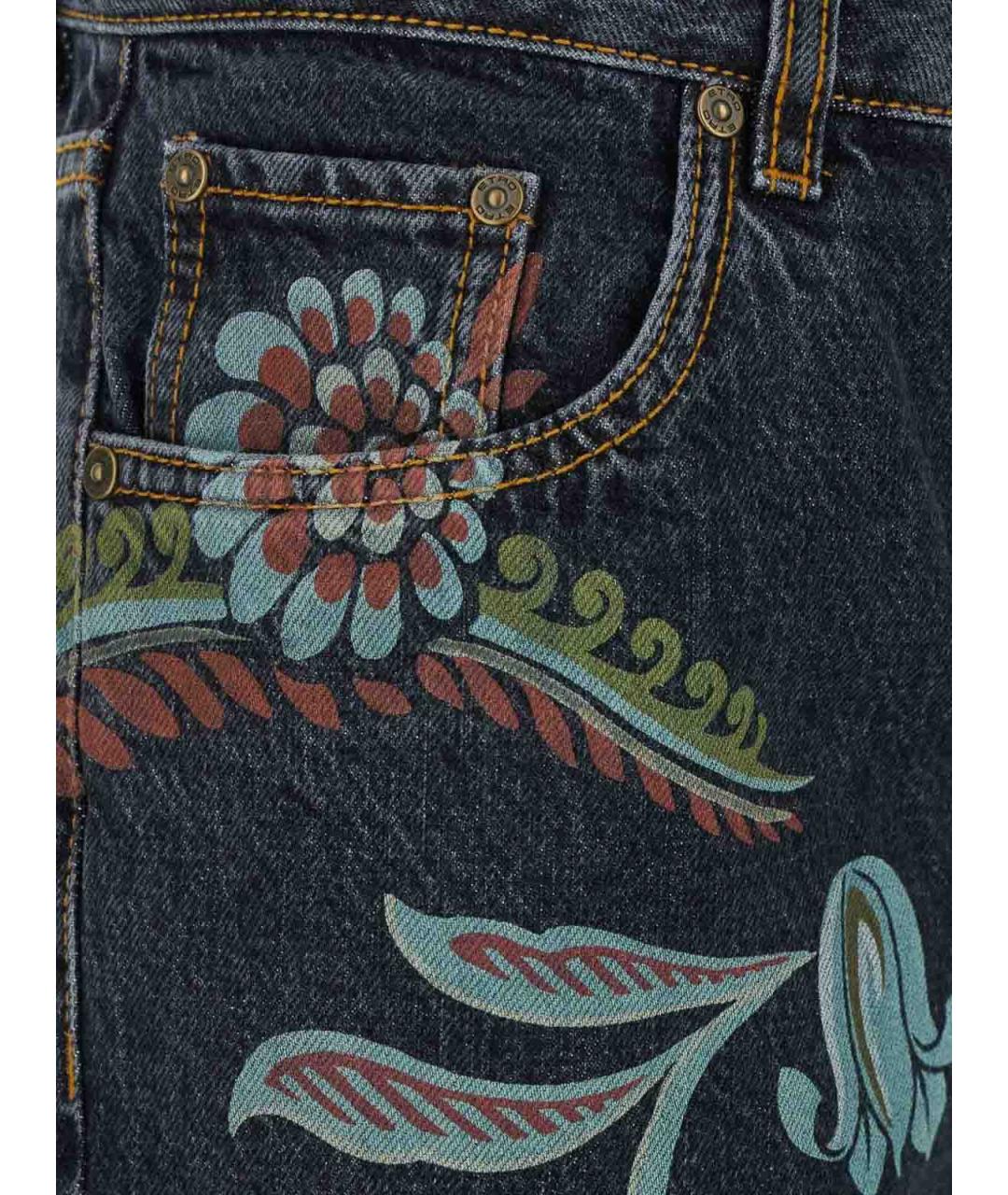 ETRO Синие хлопковые джинсы клеш, фото 3