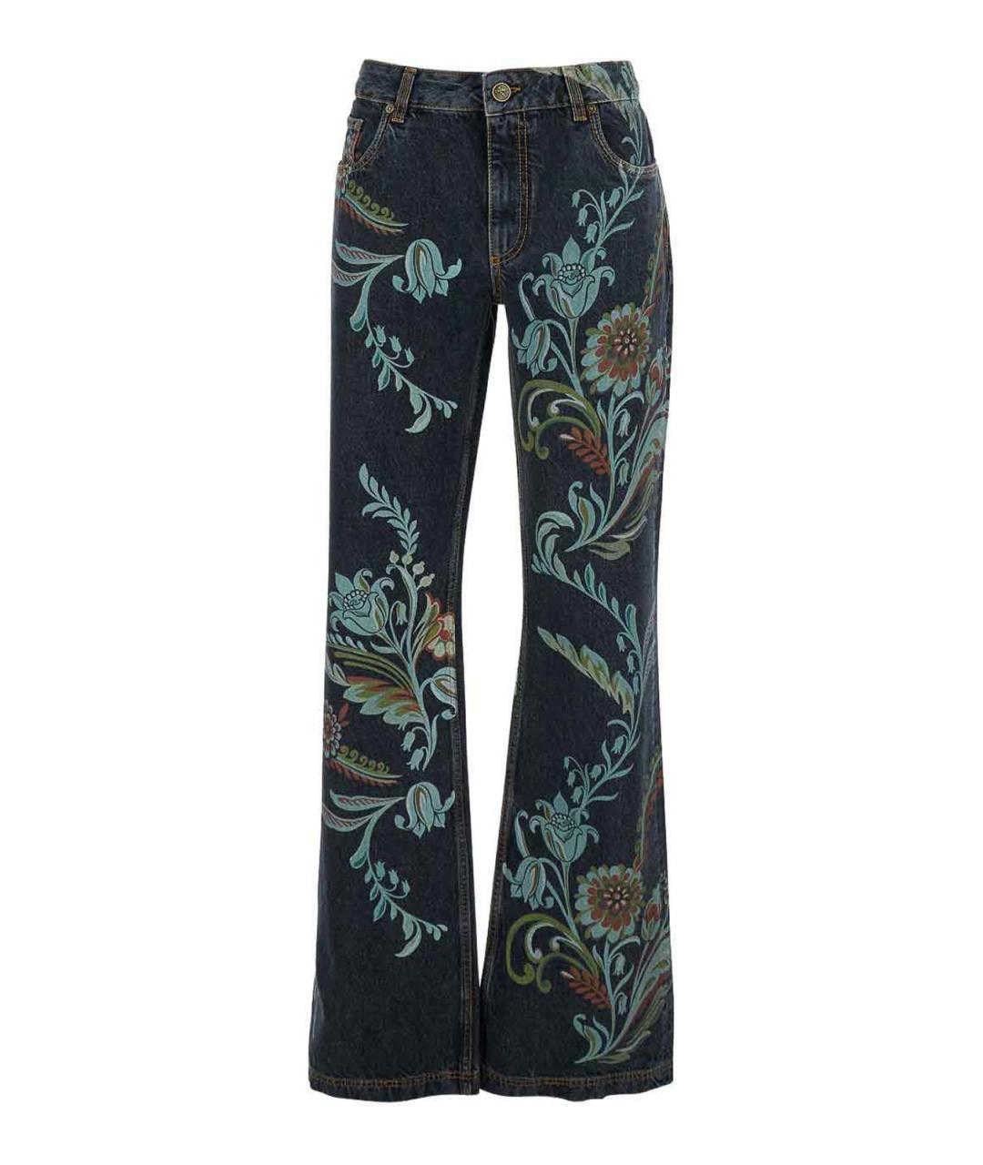 ETRO Синие хлопковые джинсы клеш, фото 1