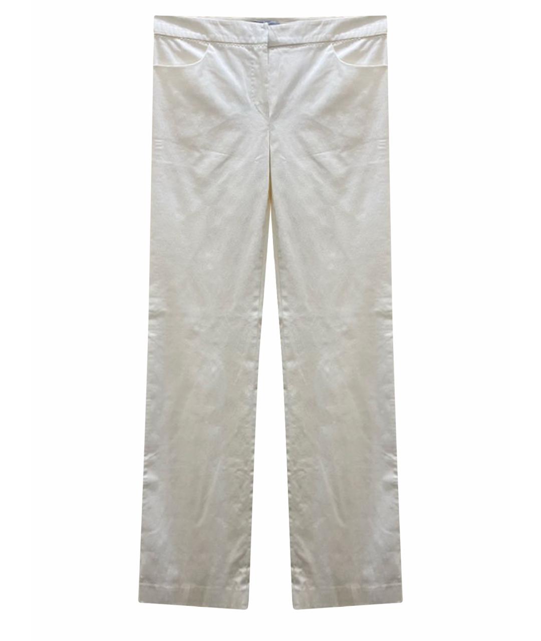BLUMARINE Белые хлопко-эластановые джинсы клеш, фото 1