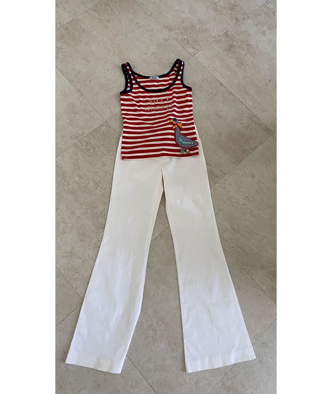 BLUMARINE Белые хлопко-эластановые джинсы клеш, фото 6
