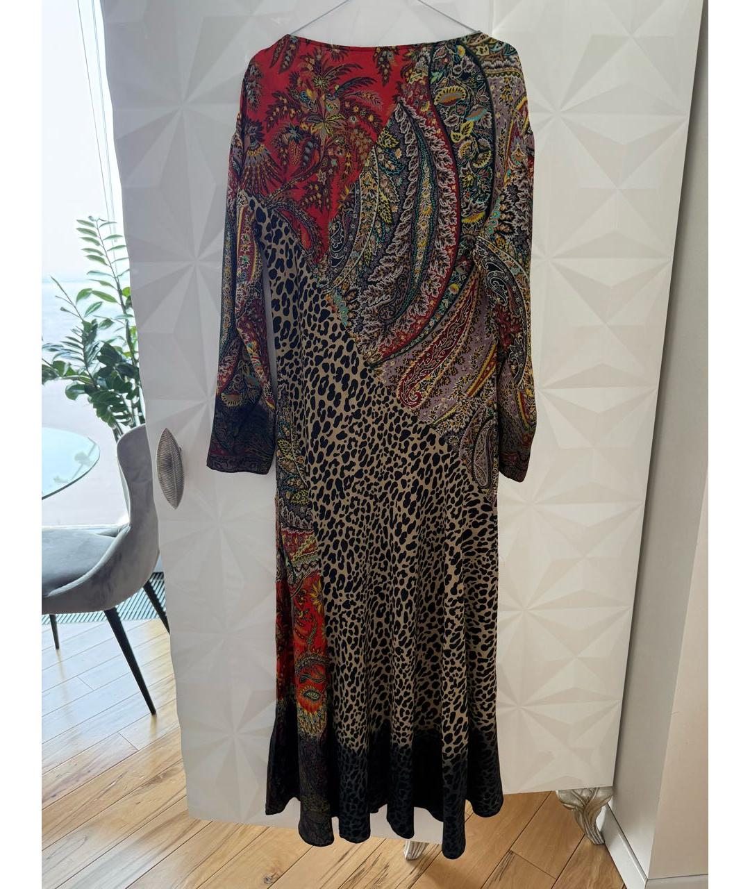 ETRO Коричневое вискозное повседневное платье, фото 2