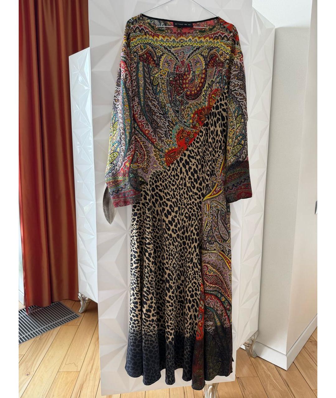 ETRO Коричневое вискозное повседневное платье, фото 5