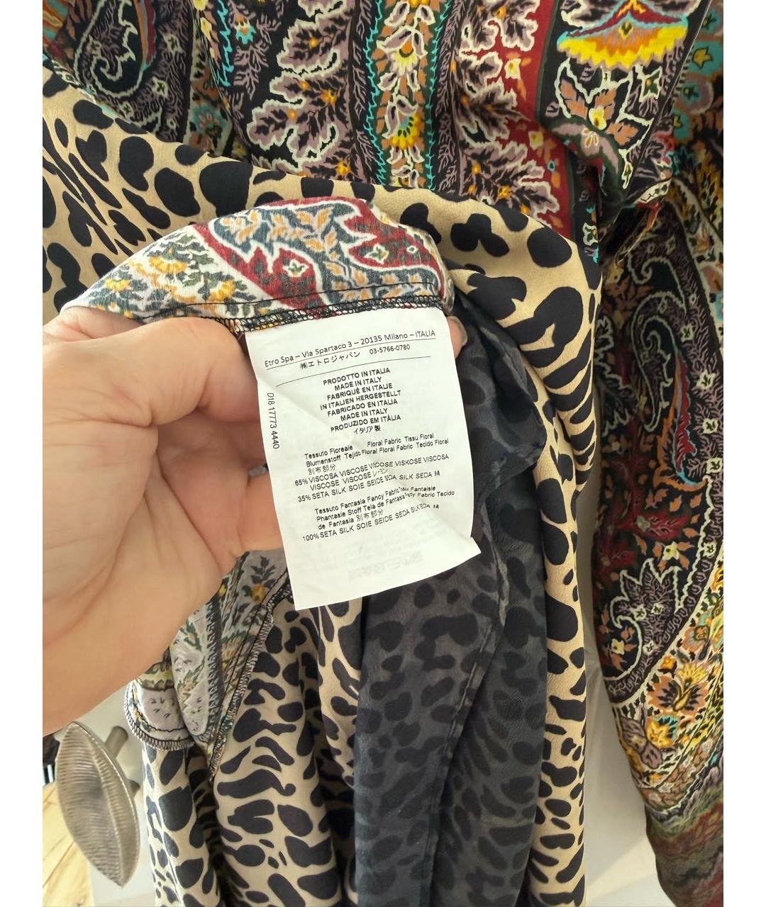 ETRO Коричневое вискозное повседневное платье, фото 6