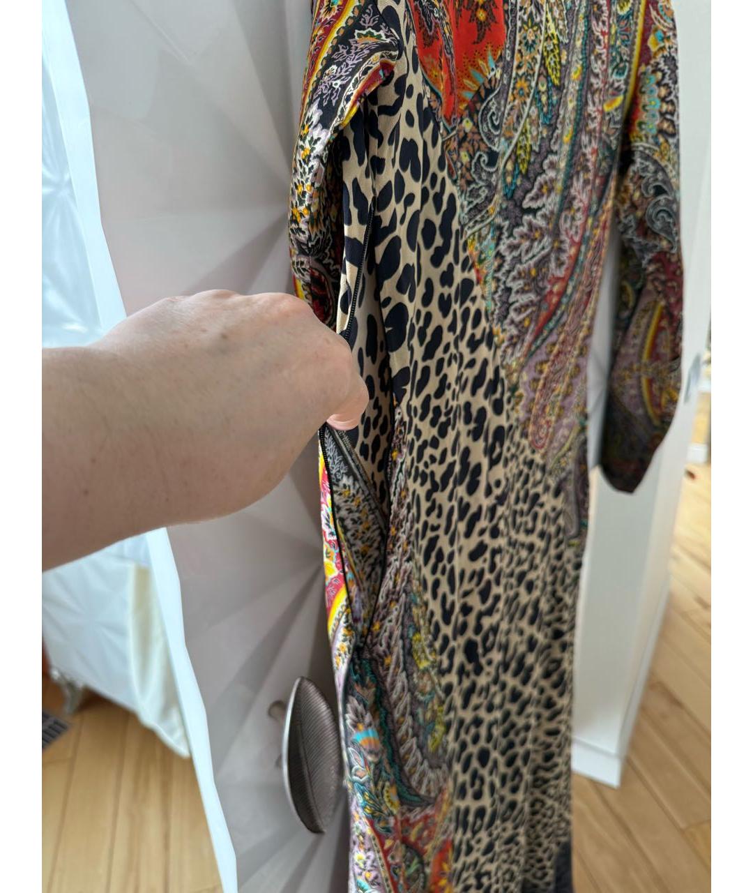ETRO Коричневое вискозное повседневное платье, фото 4
