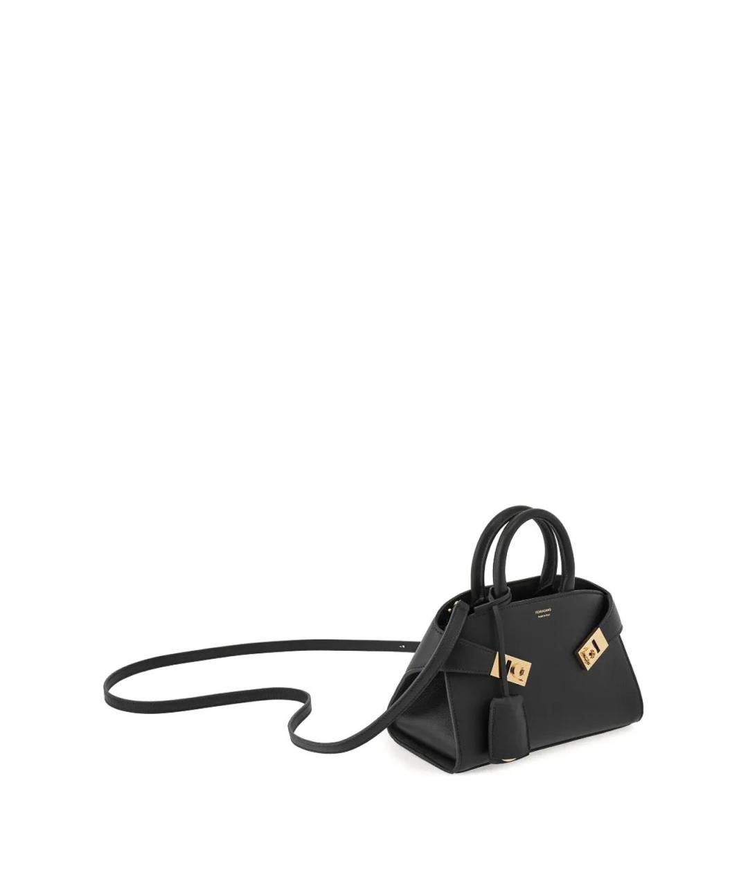 FERRAGAMO Темно-синяя кожаная сумка тоут, фото 4