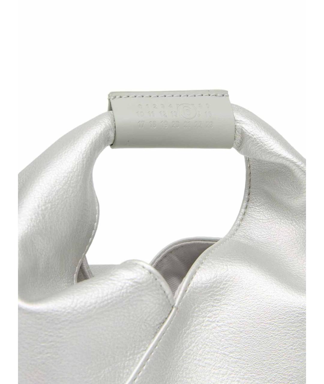 MM6 MAISON MARGIELA Серебряная сумка с короткими ручками из искусственной кожи, фото 3