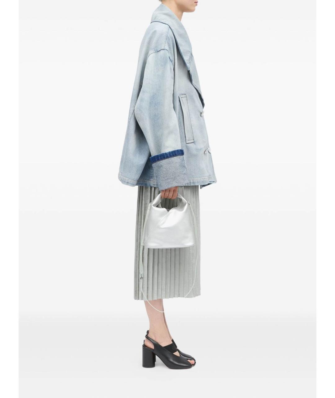 MM6 MAISON MARGIELA Серебряная сумка с короткими ручками из искусственной кожи, фото 5