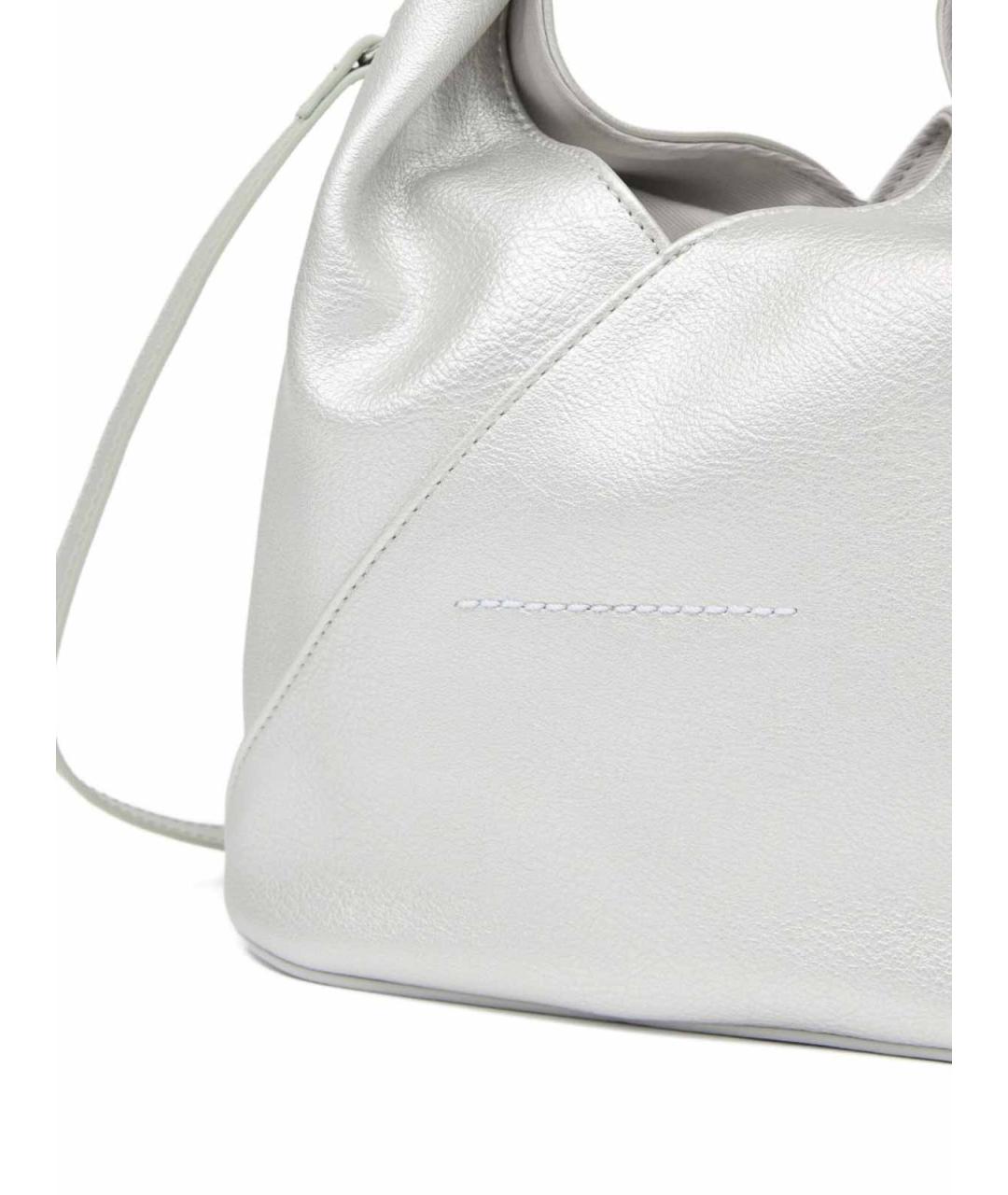 MM6 MAISON MARGIELA Серебряная сумка с короткими ручками из искусственной кожи, фото 2
