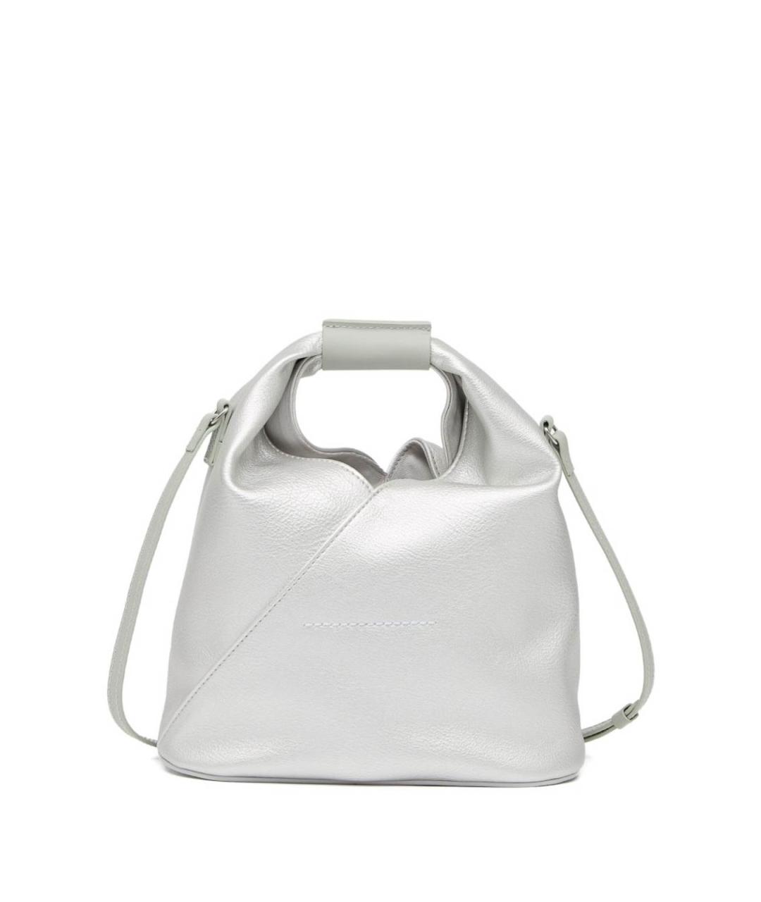 MM6 MAISON MARGIELA Серебряная сумка с короткими ручками из искусственной кожи, фото 4