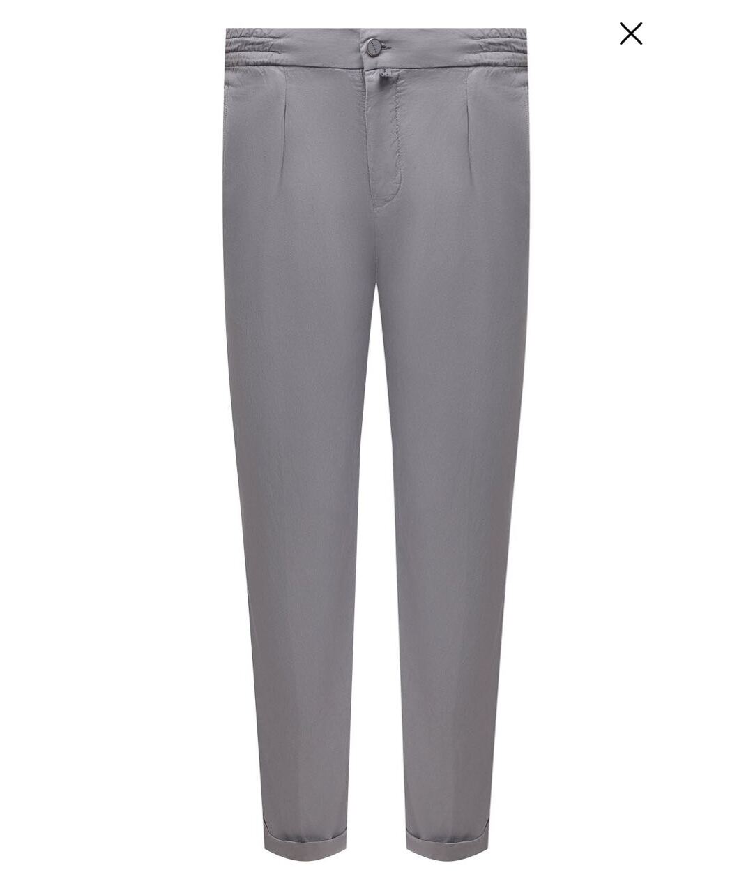 KITON Серые хлопко-эластановые повседневные брюки, фото 5