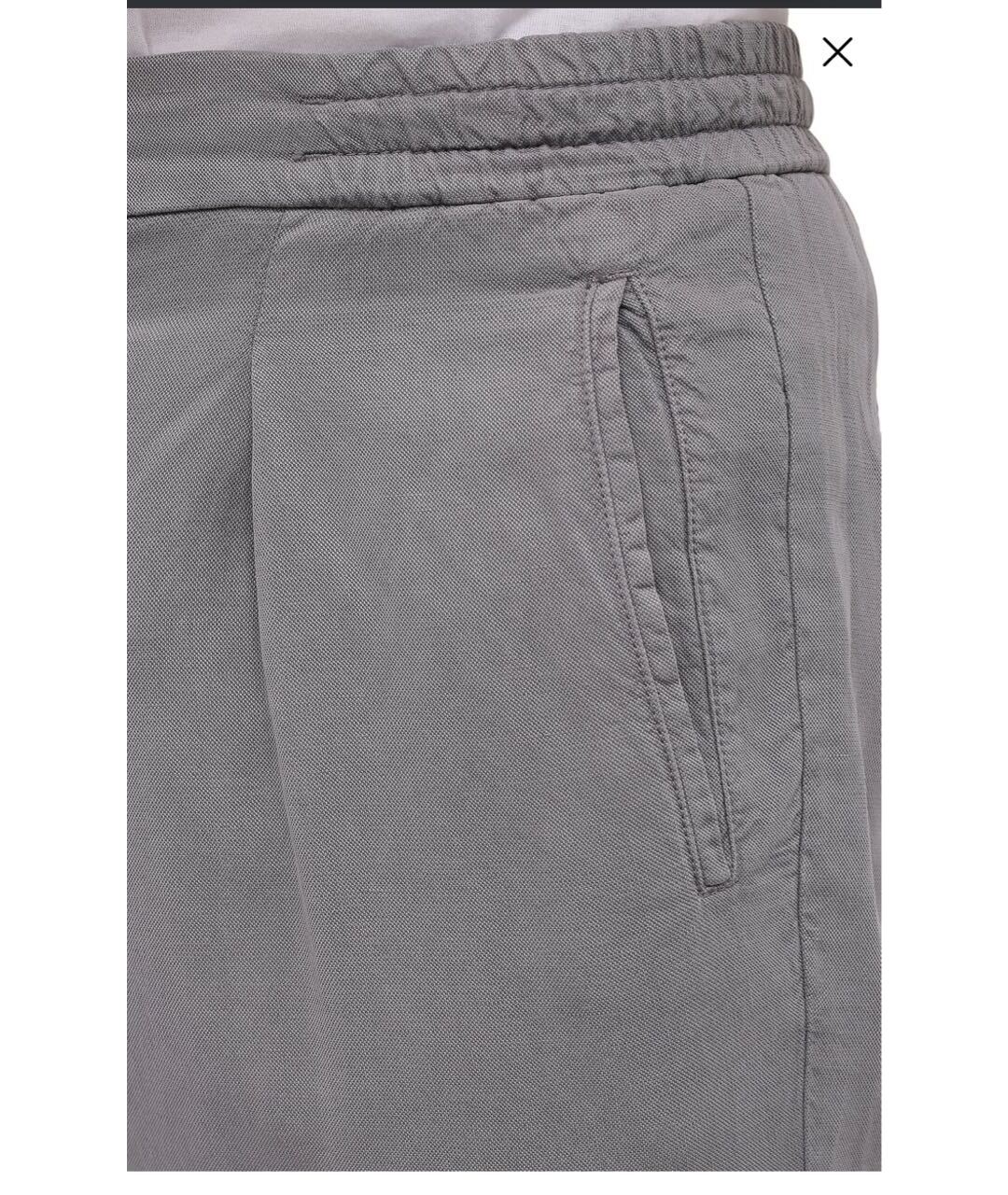 KITON Серые хлопко-эластановые повседневные брюки, фото 4