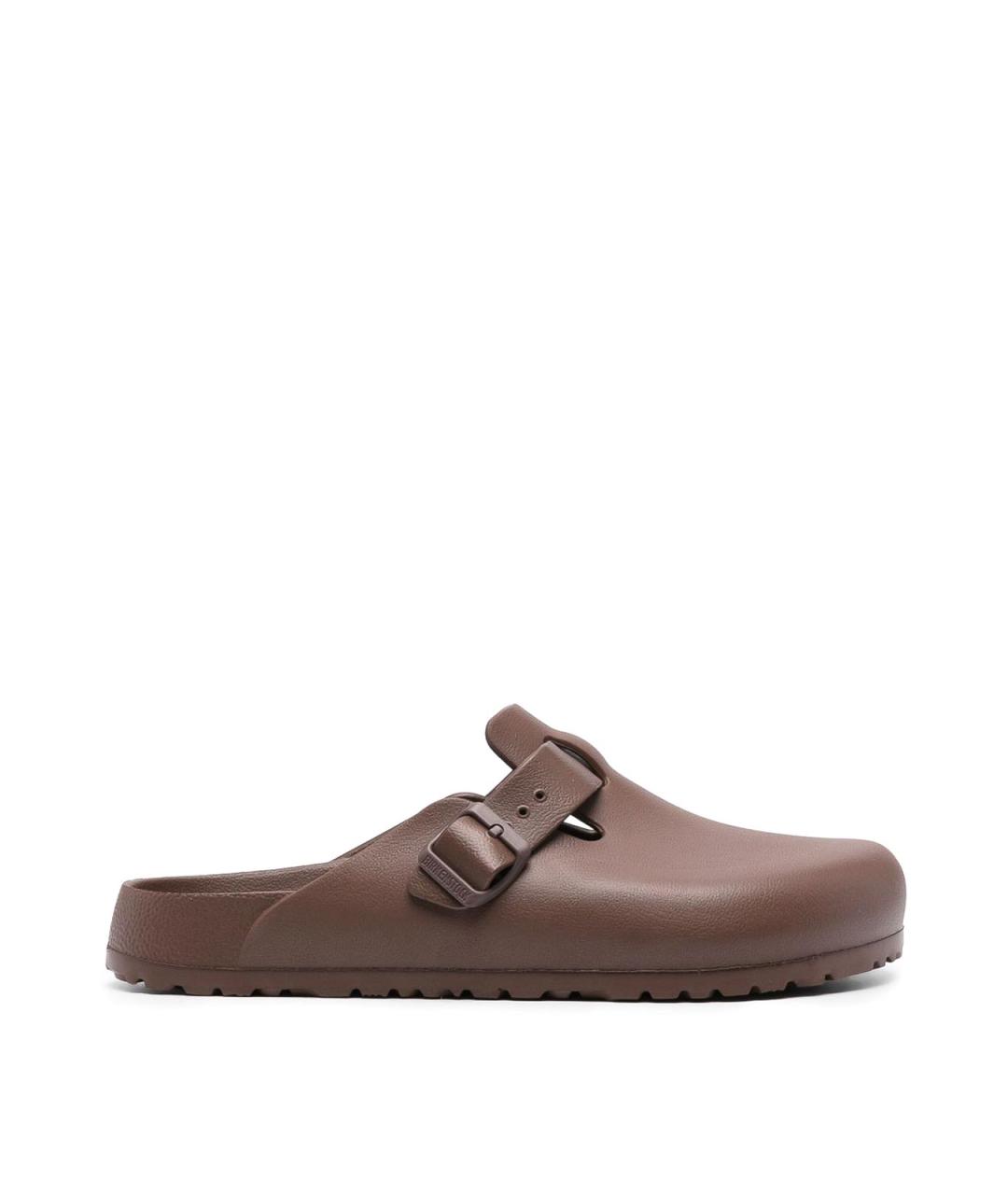 BIRKENSTOCK Коричневые кожаные шлепанцы, фото 1