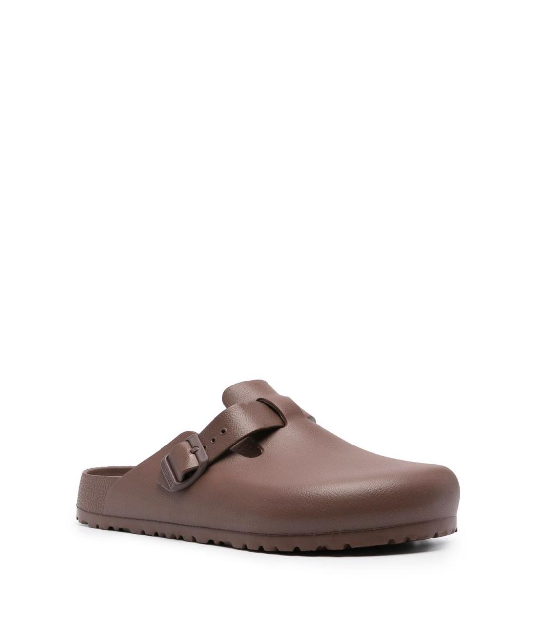 BIRKENSTOCK Коричневые кожаные шлепанцы, фото 4
