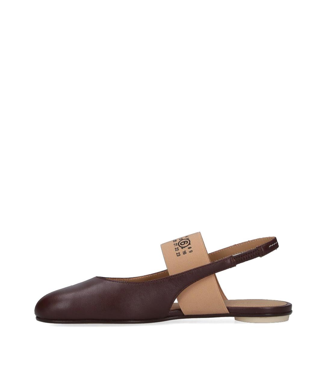 MM6 MAISON MARGIELA Коричневые кожаные сандалии, фото 3