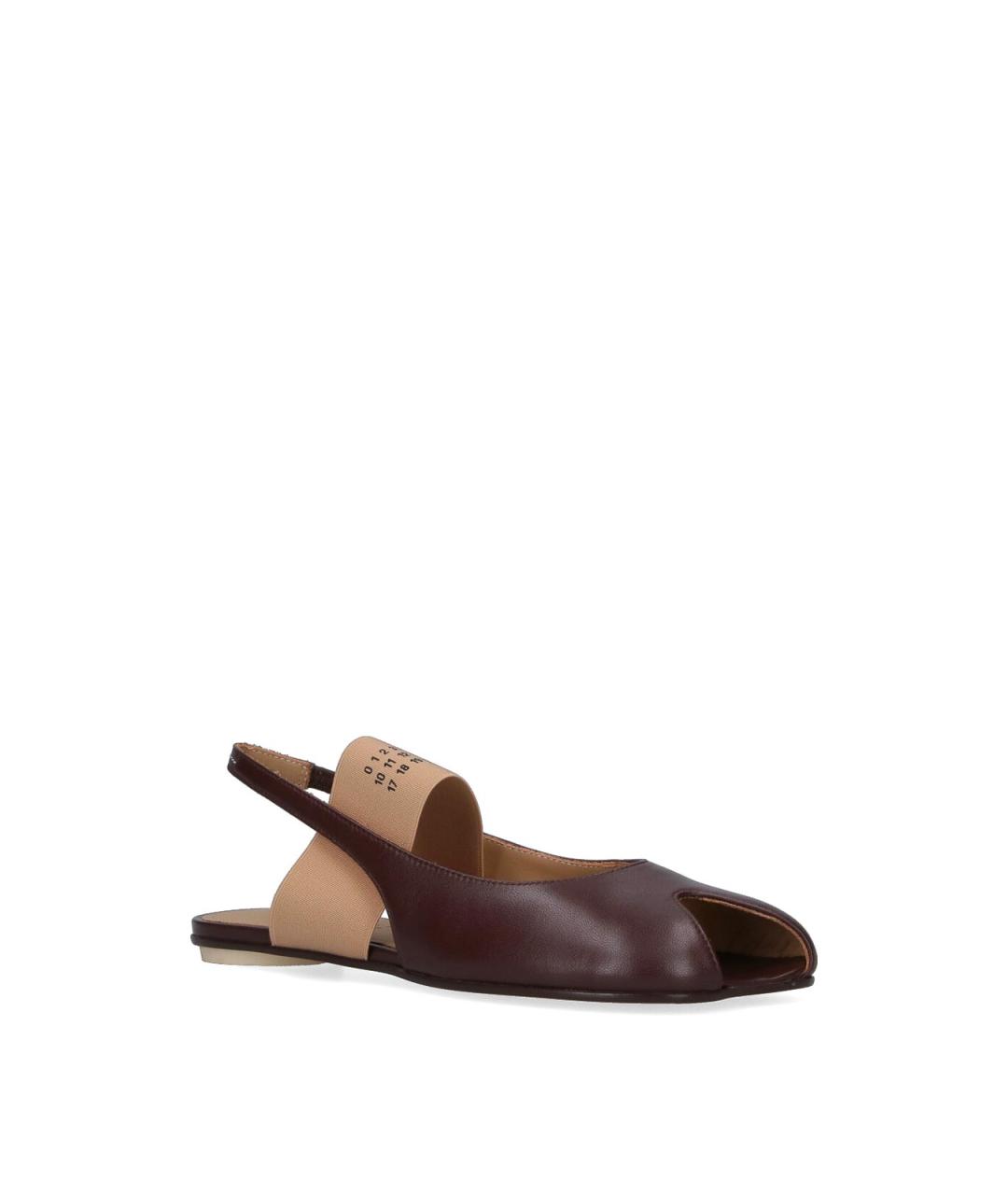 MM6 MAISON MARGIELA Коричневые кожаные сандалии, фото 2