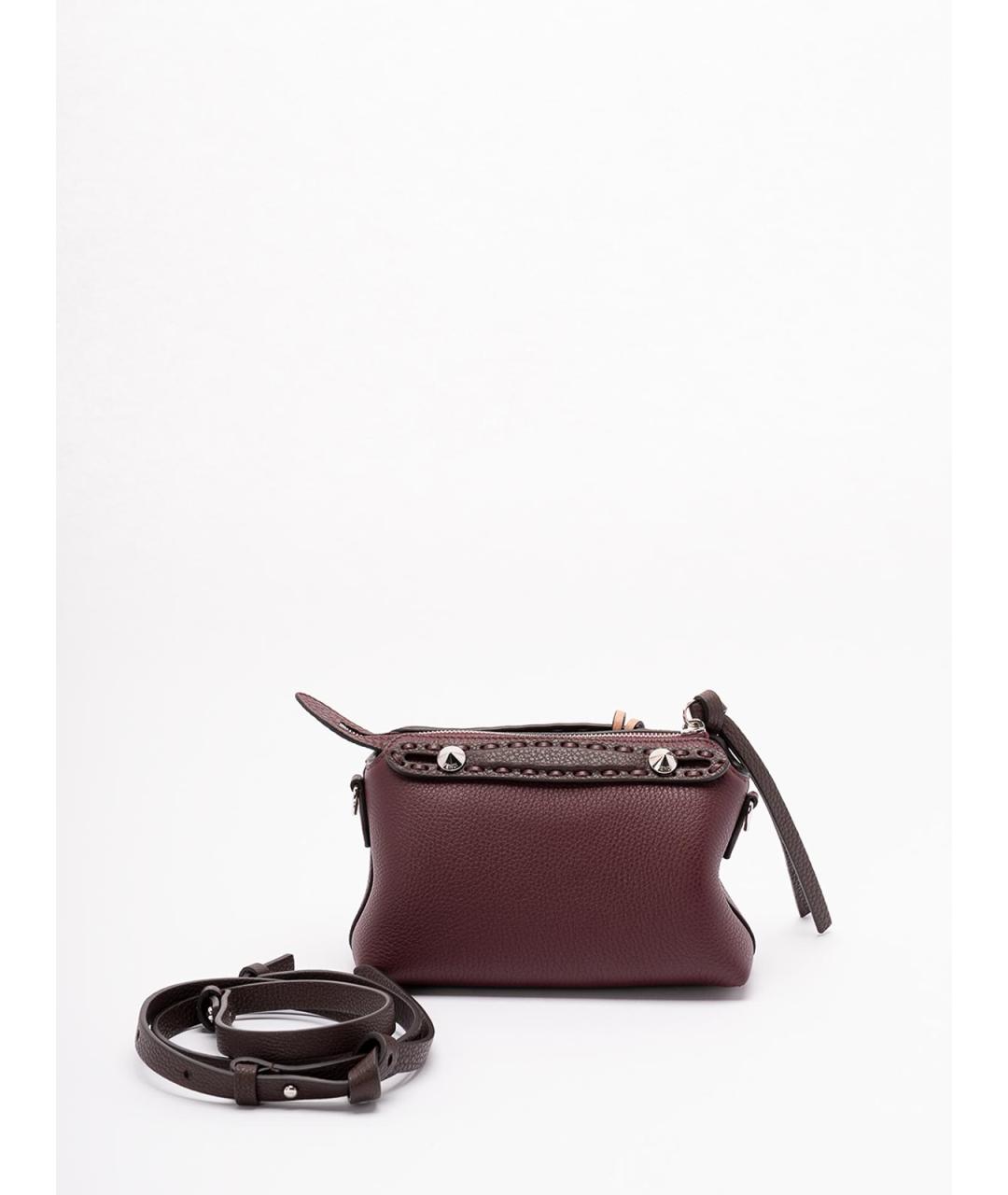 FENDI Бордовая кожаная сумка через плечо, фото 2
