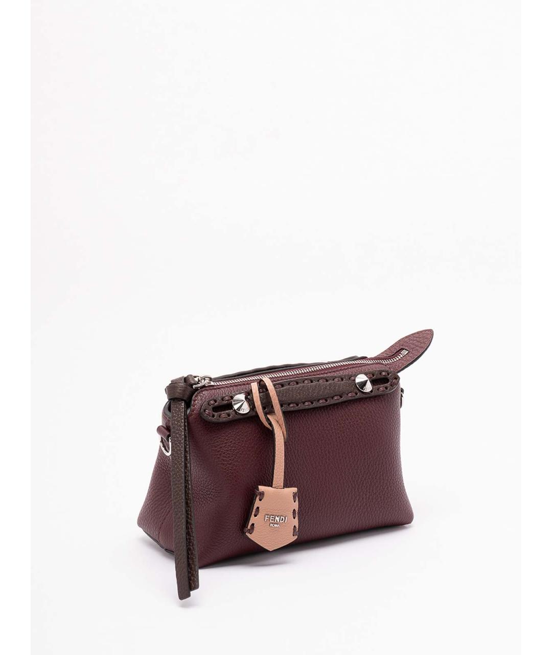 FENDI Бордовая кожаная сумка через плечо, фото 3