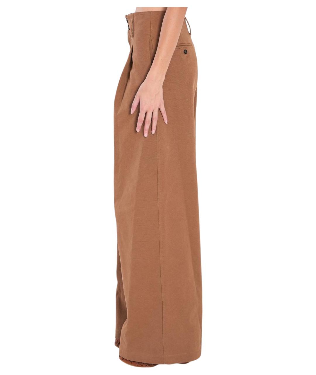CHLOE Коричневые хлопковые прямые брюки, фото 3