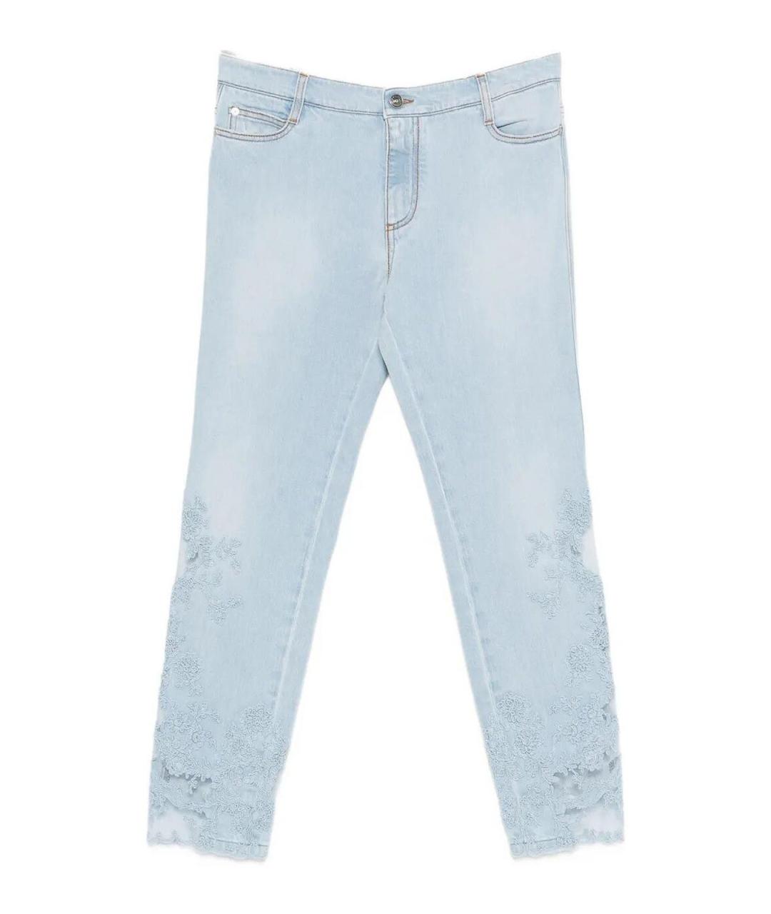 ERMANNO SCERVINO Синие хлопковые прямые джинсы, фото 1