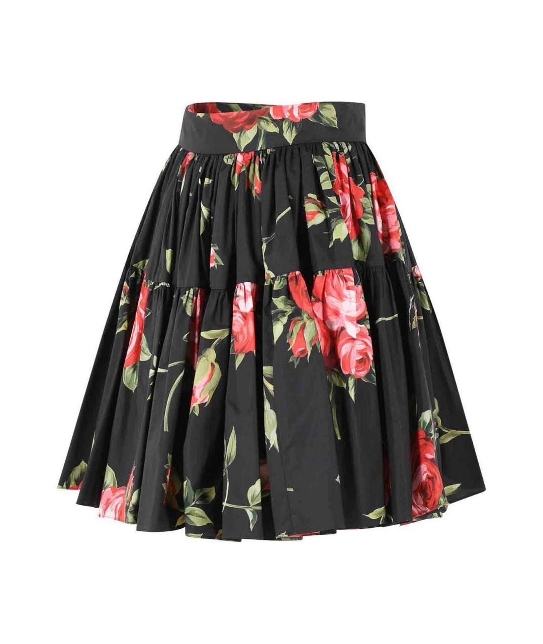 DOLCE&GABBANA Черная хлопковая юбка мини, фото 3