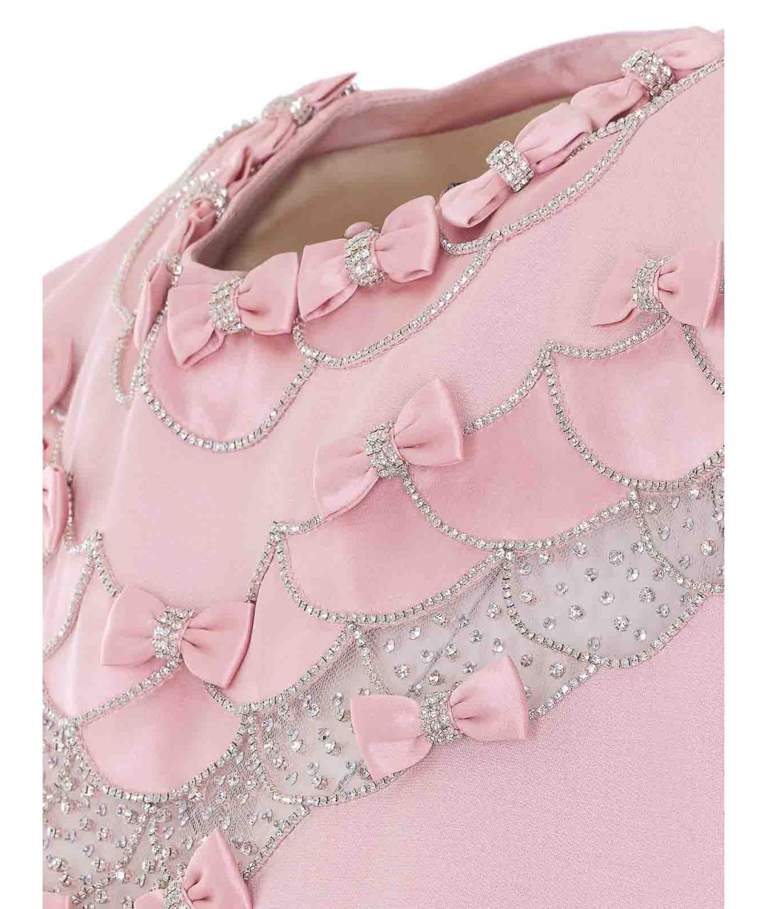 VALENTINO Розовое шерстяное коктейльное платье, фото 3