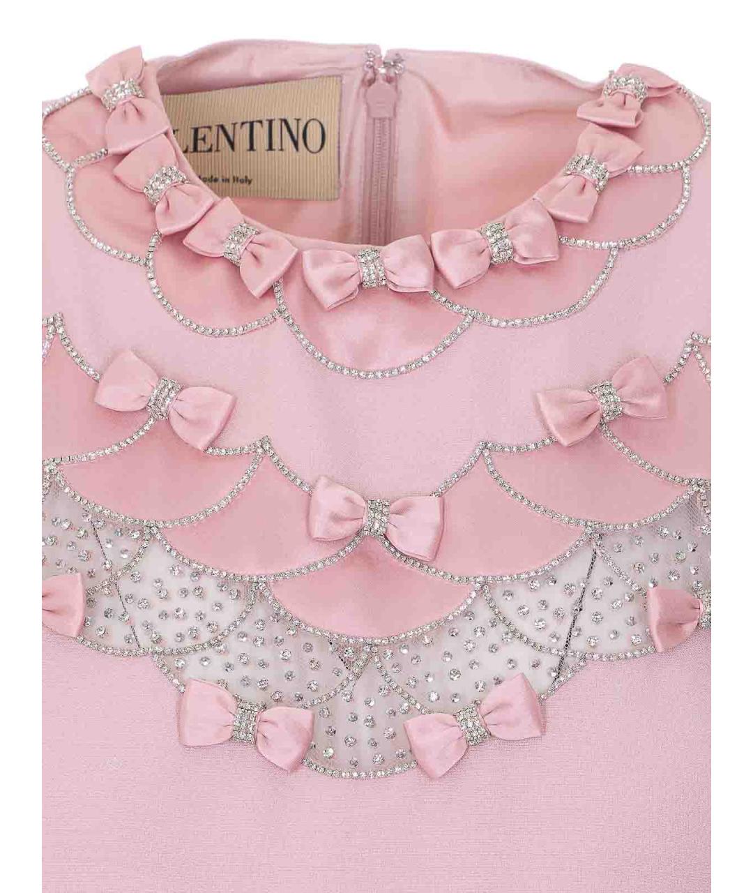 VALENTINO Розовое шерстяное коктейльное платье, фото 4