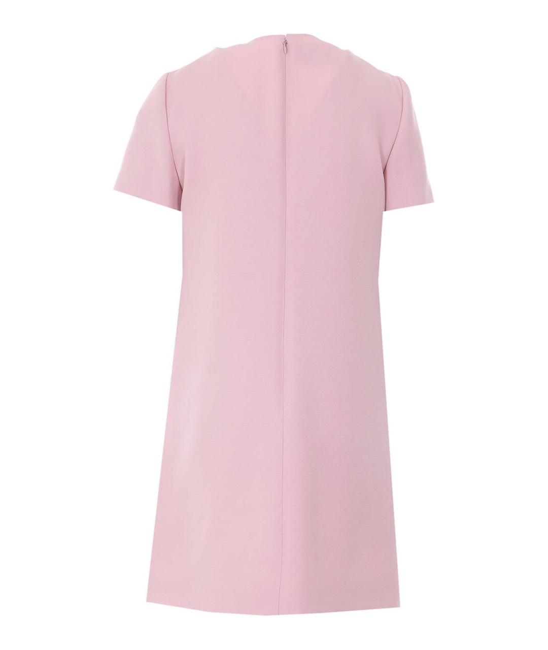 VALENTINO Розовое шерстяное коктейльное платье, фото 2