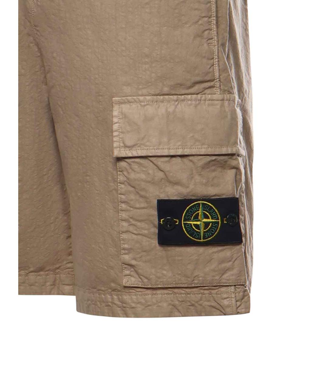 STONE ISLAND Бежевые полиамидовые шорты, фото 2