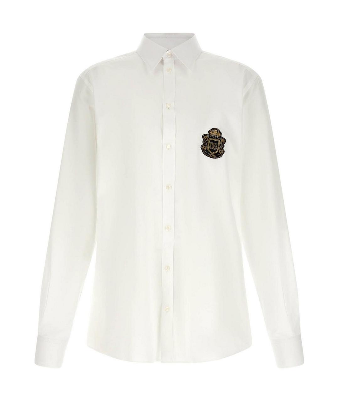 DOLCE&GABBANA Белая хлопковая классическая рубашка, фото 1