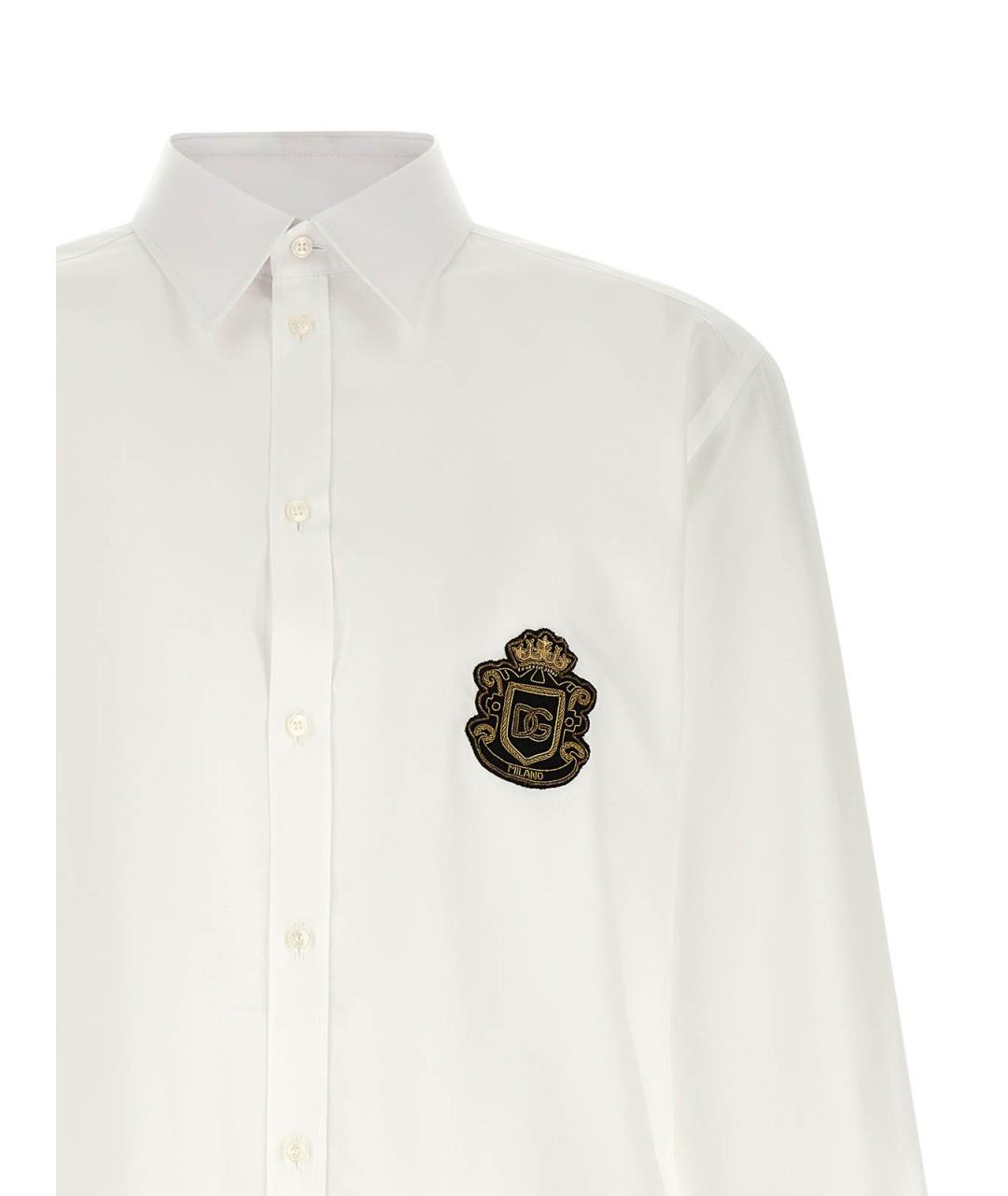 DOLCE&GABBANA Белая хлопковая классическая рубашка, фото 3