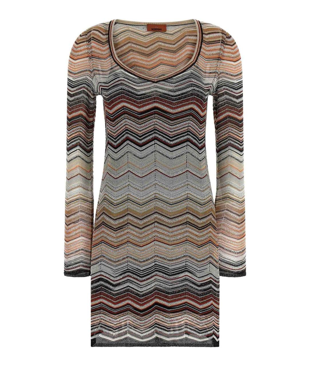 MISSONI Коричневое вискозное повседневное платье, фото 1