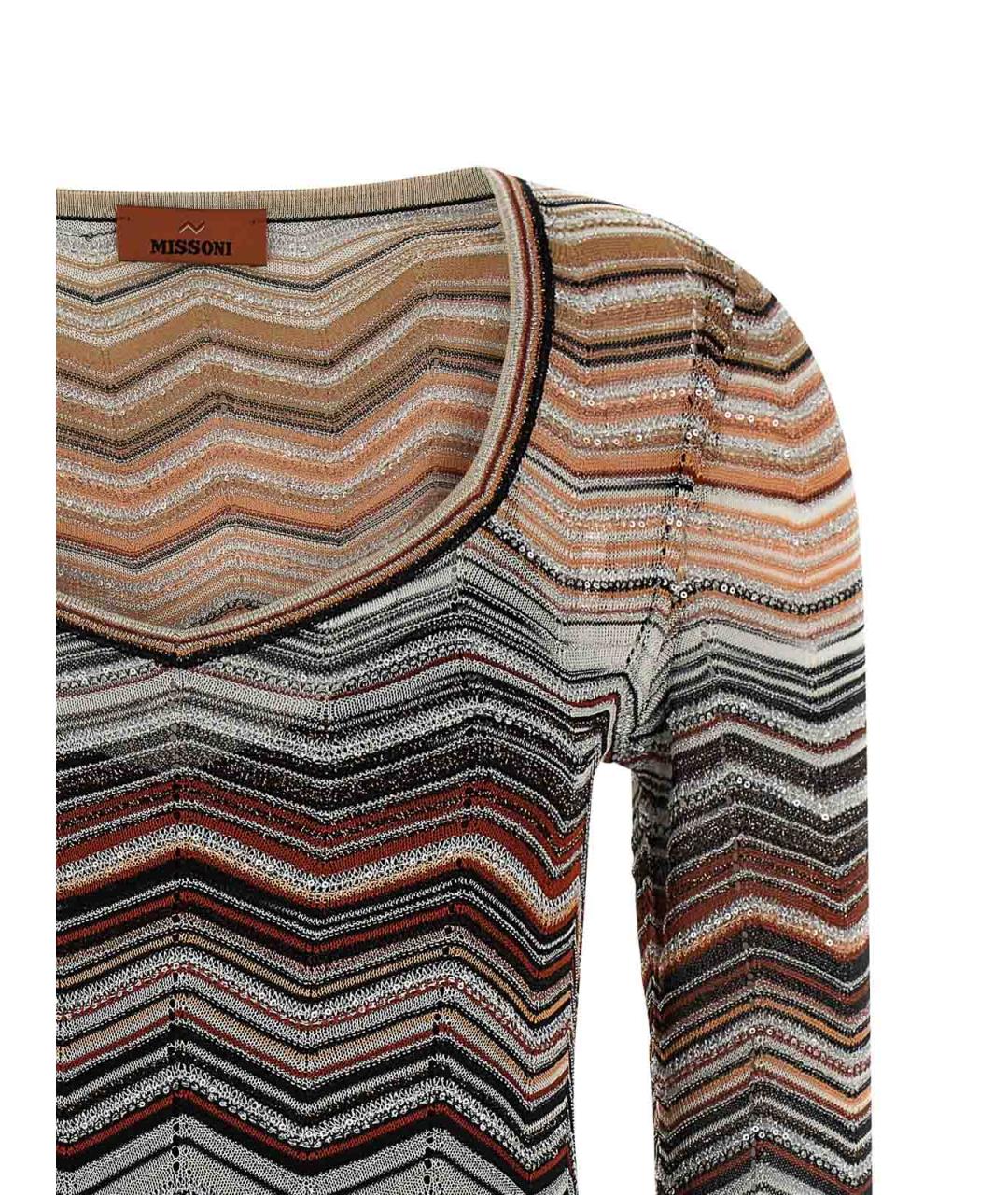 MISSONI Коричневое вискозное повседневное платье, фото 3