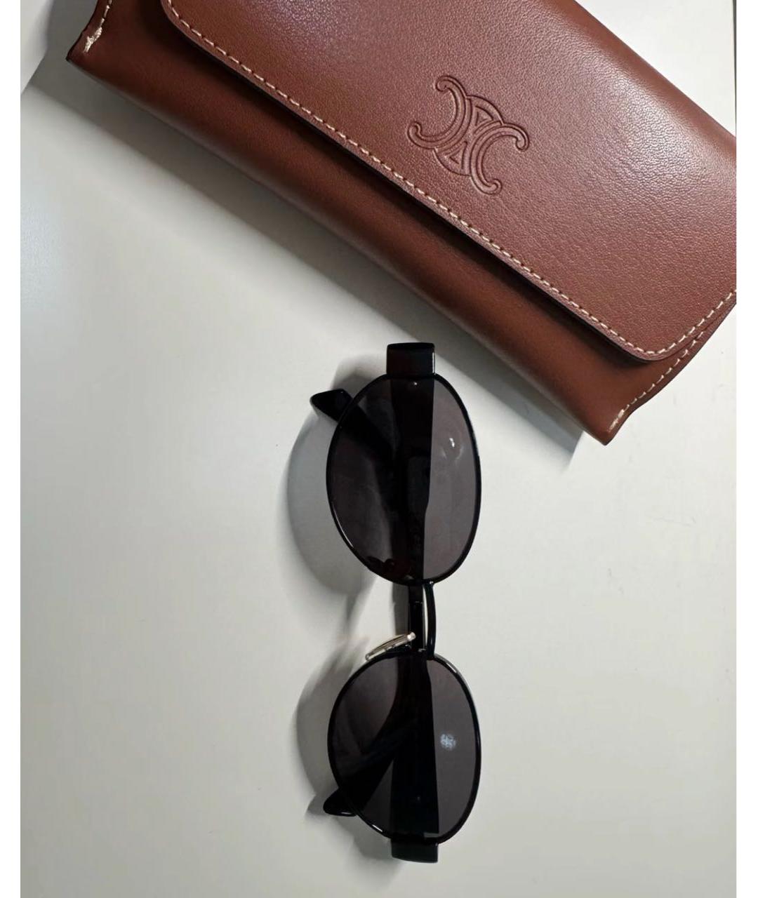 CELINE Черные металлические солнцезащитные очки, фото 2