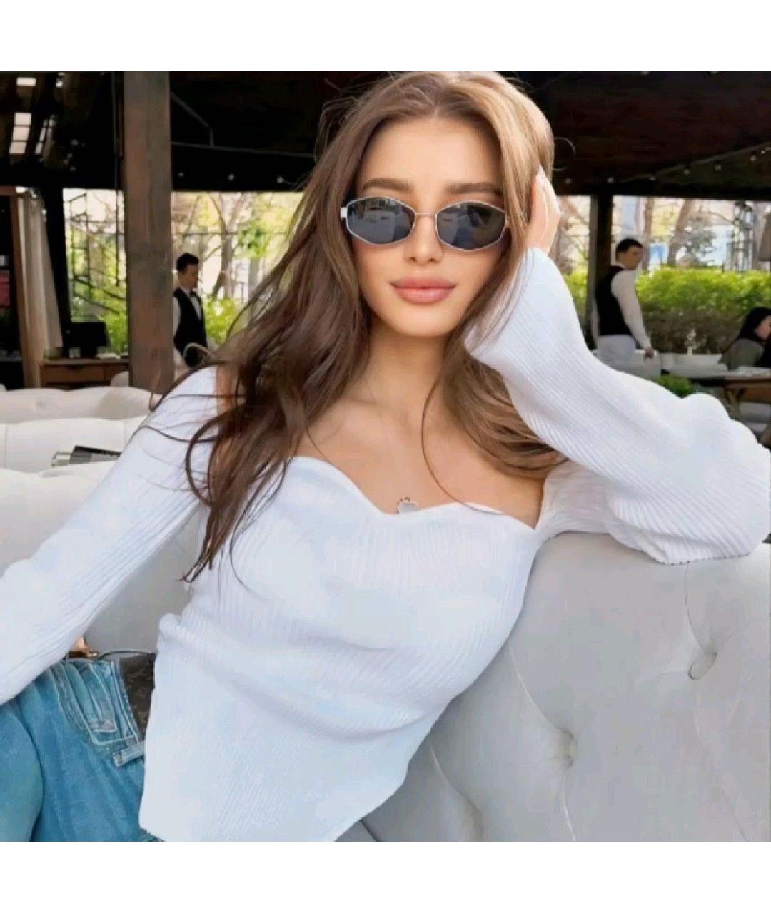CELINE Серебряные металлические солнцезащитные очки, фото 5
