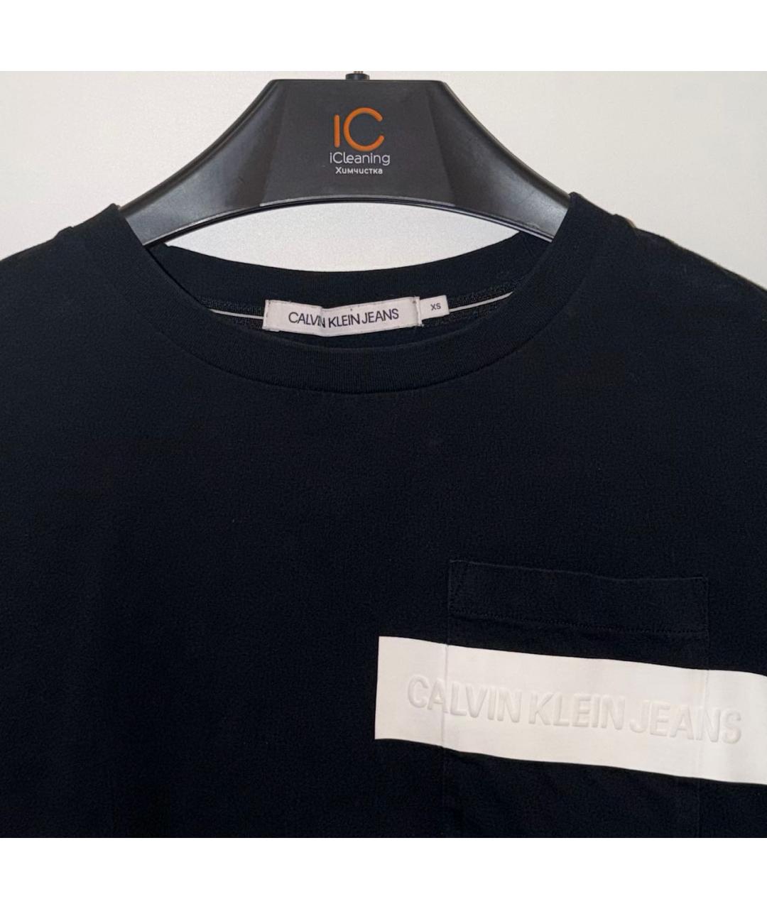 CALVIN KLEIN Черная хлопковая футболка, фото 3