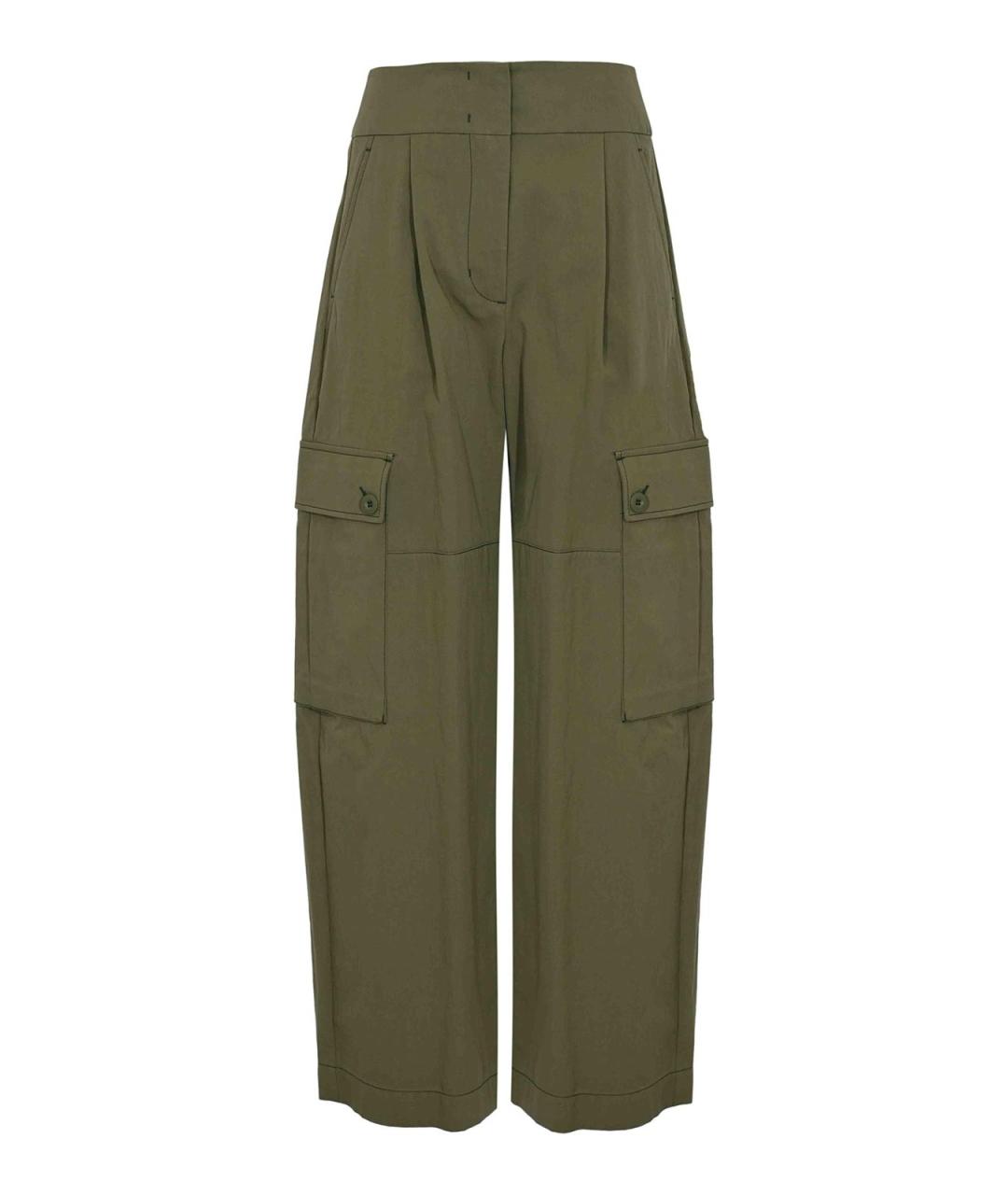 WEEKEND MAX MARA Зеленые хлопковые брюки широкие, фото 1